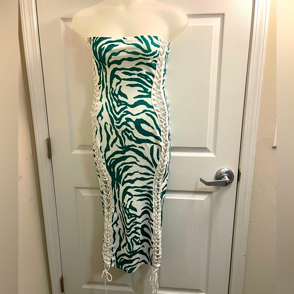 Strapless Midi Dress by Fashion Nova
